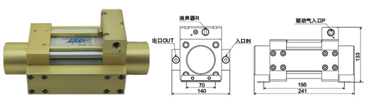 單驅(qū)動(dòng)頭雙作用氣液增壓泵外形尺寸說(shuō)明